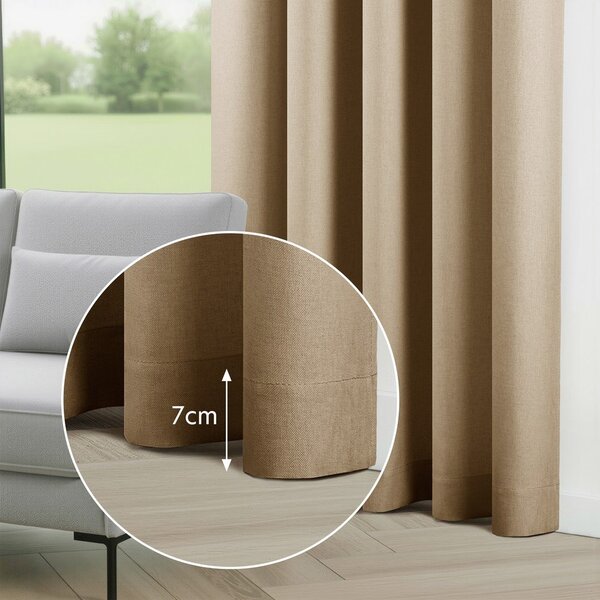 Beżowa zasłona częściowo zaciemniająca (dimout) 200x250 cm Calisto – Filumi