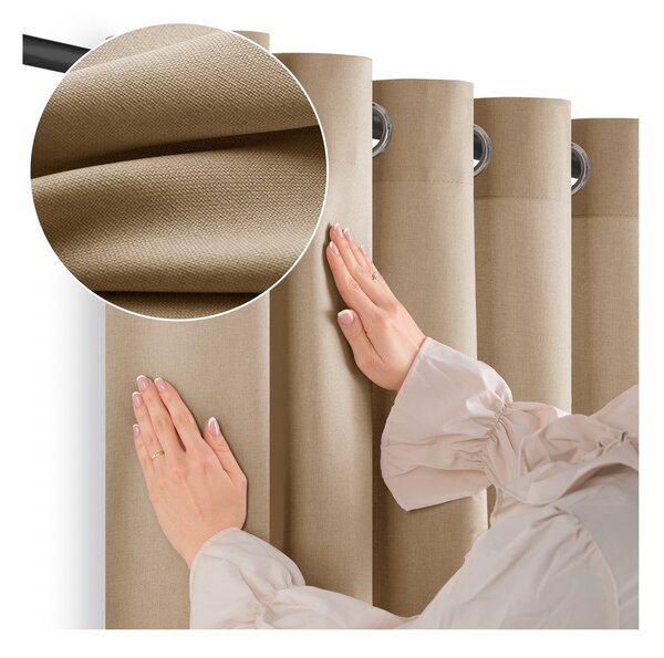 Beżowa zasłona częściowo zaciemniająca (dimout) 200x250 cm Calisto – Filumi