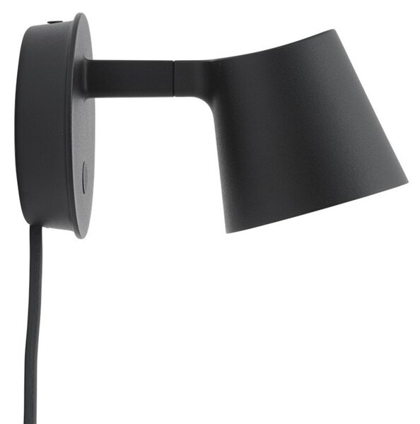 Lampa Ścienna Muuto, ściemnialny, czarny, salon, aluminium