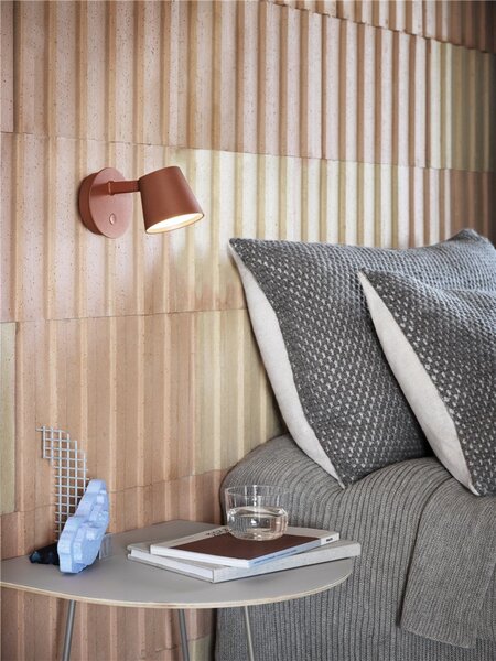 Lampa Ścienna Muuto, ściemnialny, miedziany, salon, aluminium