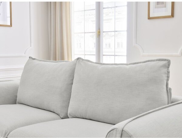 Jasnoszara sofa do spania/rozkładana 216 cm Archimede – Bobochic Paris