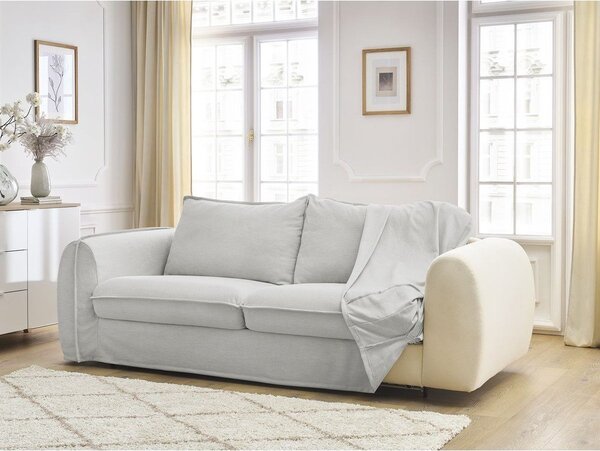 Jasnoszara sofa do spania/rozkładana 216 cm Archimede – Bobochic Paris