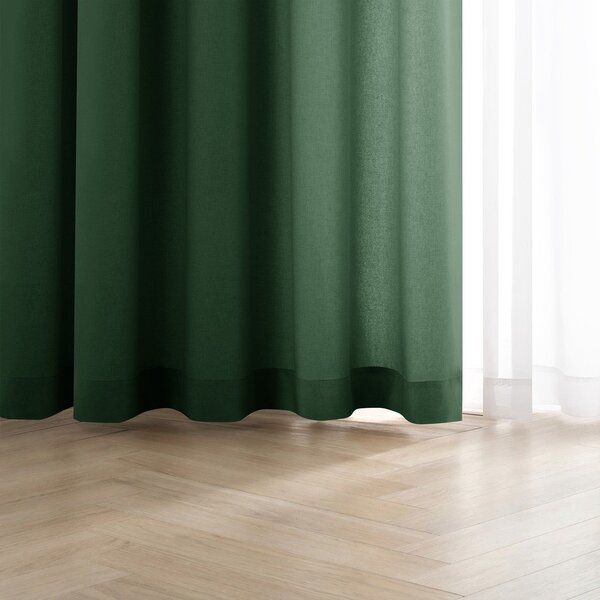 Ciemnozielona zasłona częściowo zaciemniająca (dimout) 200x250 cm Calisto – Filumi