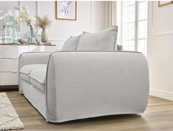 Jasnoszara sofa do spania/rozkładana 216 cm Archimede – Bobochic Paris
