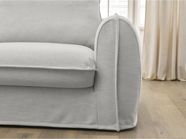 Jasnoszara sofa do spania/rozkładana 216 cm Archimede – Bobochic Paris
