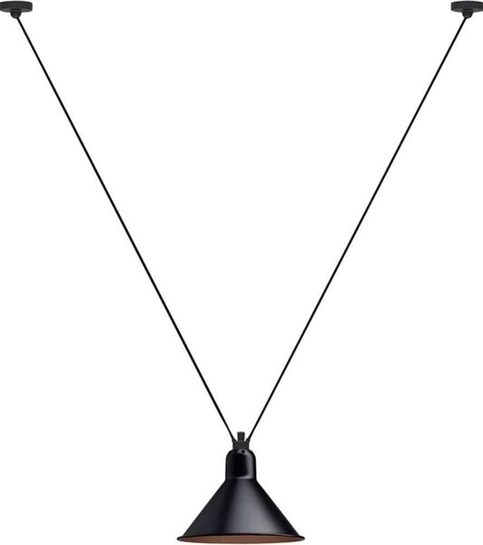 323 L Lampa Wisząca Stożkowa Czarna/Miedź - Lampe Gras
