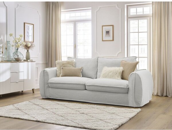 Jasnoszara sofa do spania/rozkładana 216 cm Archimede – Bobochic Paris