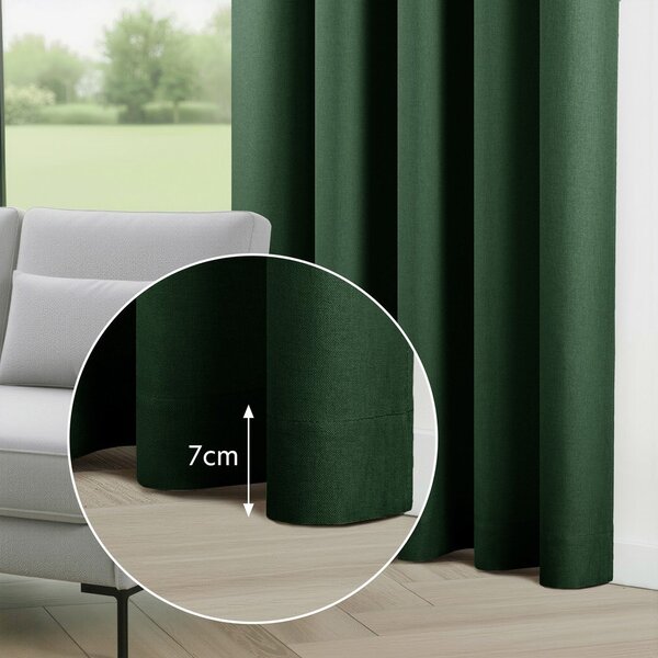 Ciemnozielona zasłona częściowo zaciemniająca (dimout) 200x250 cm Calisto – Filumi