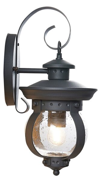 Zewnętrzna Lampa Lindby, Farley, ściemnialny, czarny, balkon, metal, antyczny