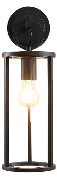 Zewnętrzna Lampa Lucande, Emmeline, ściemnialny, czarny, balkon, metal, nowoczesny