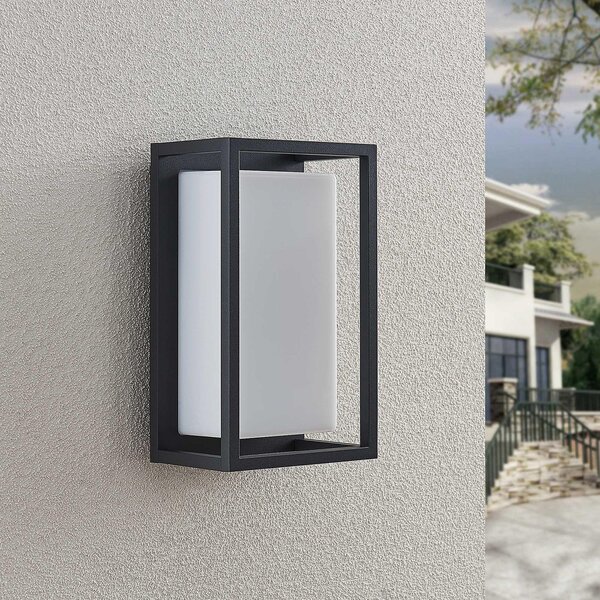 Zewnętrzna Lampa Lucande, Ilirian, czarny, balkon, aluminium, nowoczesny