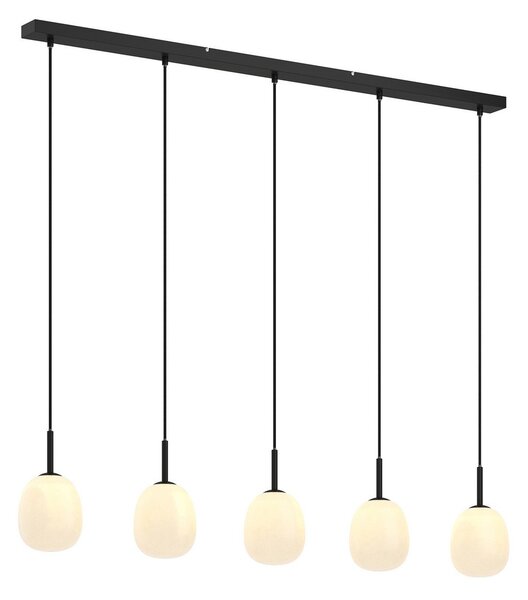 Lampa Wisząca Lindby, Etiena, ściemnialny, czarny, kuchnia, szkło, nowoczesny