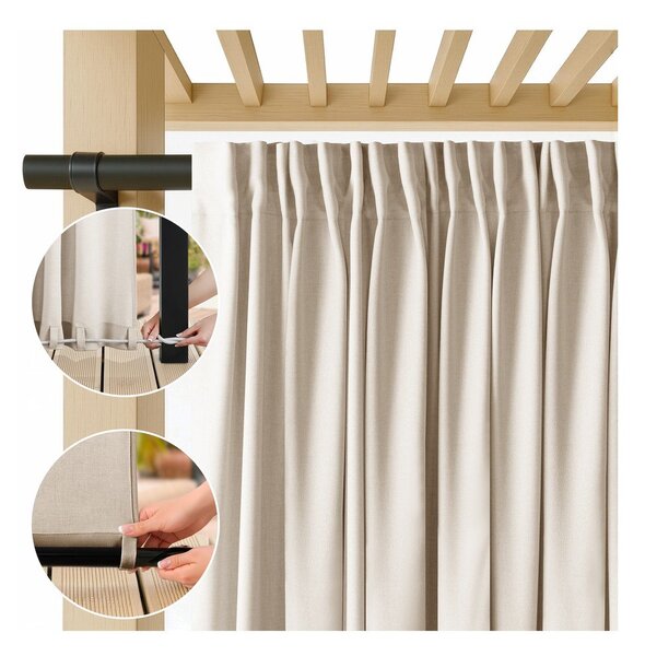 Kremowa zasłona częściowo zaciemniająca (dimout)/zewnętrzna 155x250 cm Calisto – Filumi
