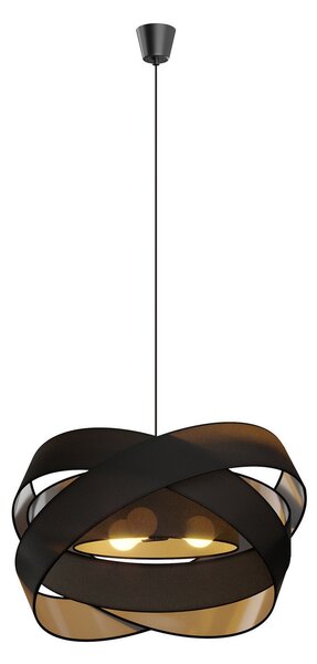 Lampa Wisząca Lindby, Simaria, ściemnialny, czarny, salon, tkanina | tekstylia, nowoczesny