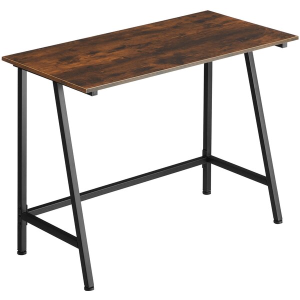 Tectake 404421 biurko newton - drewno industrialne ciemne, rustykalne