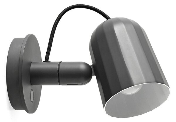 Lampa Ścienna HAY, Noc Wall Button, szary, salon, metal, design