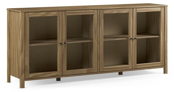 Witryna z litego drewna sosnowego w naturalnym kolorze 186x80x40 cm Alessandra – Marckeric