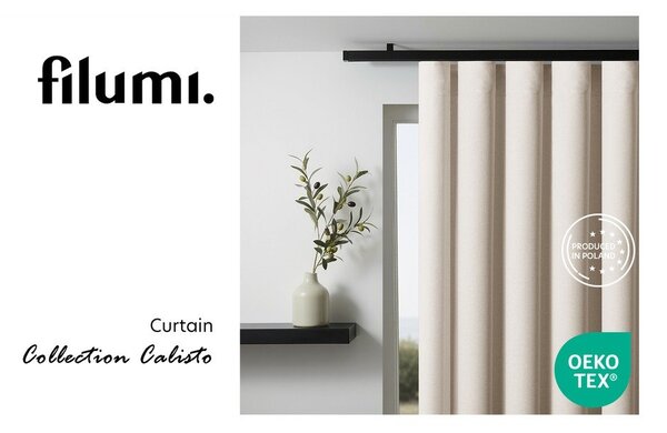 Kremowa zasłona częściowo zaciemniająca (dimout) 140x250 cm Calisto – Filumi