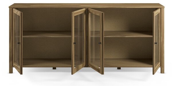 Witryna z litego drewna sosnowego w naturalnym kolorze 186x80x40 cm Alessandra – Marckeric
