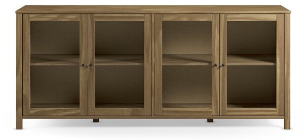 Witryna z litego drewna sosnowego w naturalnym kolorze 186x80x40 cm Alessandra – Marckeric