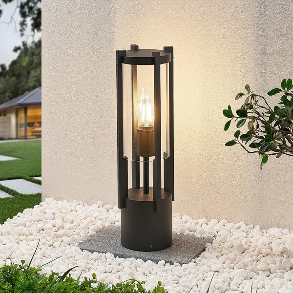 Zewnętrzna Lampa Lucande, Brienne, ściemnialny, czarny, taras, metal, nowoczesny