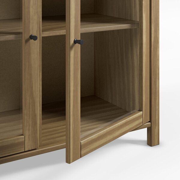 Witryna z litego drewna sosnowego w naturalnym kolorze 186x80x40 cm Alessandra – Marckeric