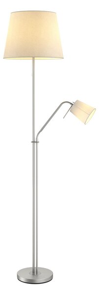 Lampa Podłogowa Lindby, Nantwin, biały, salon, tkanina | tekstylia, nowoczesny