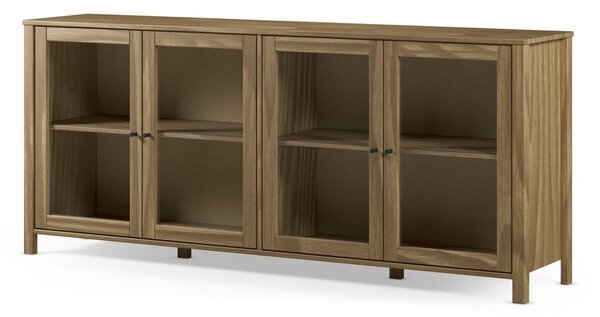 Witryna z litego drewna sosnowego w naturalnym kolorze 186x80x40 cm Alessandra – Marckeric