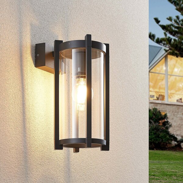 Zewnętrzna Lampa Lucande, Brienne, ściemnialny, czarny, taras, metal, nowoczesny