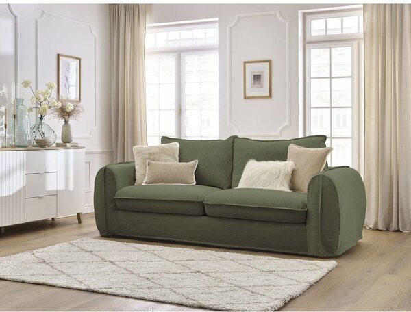 Zielona sofa do spania/rozkładana 216 cm Archimede – Bobochic Paris
