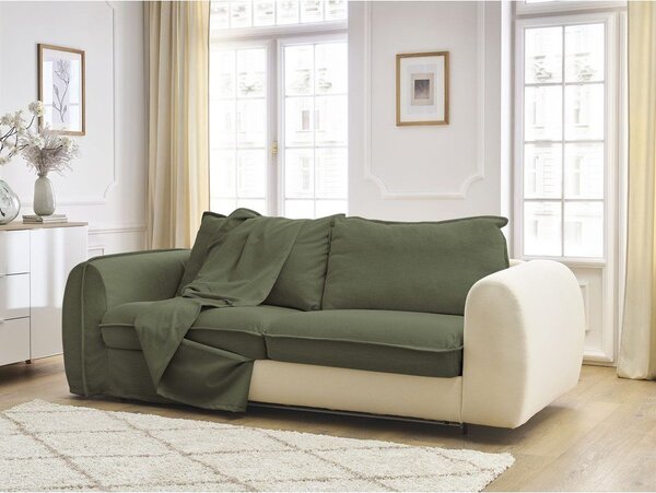 Zielona sofa do spania/rozkładana 216 cm Archimede – Bobochic Paris