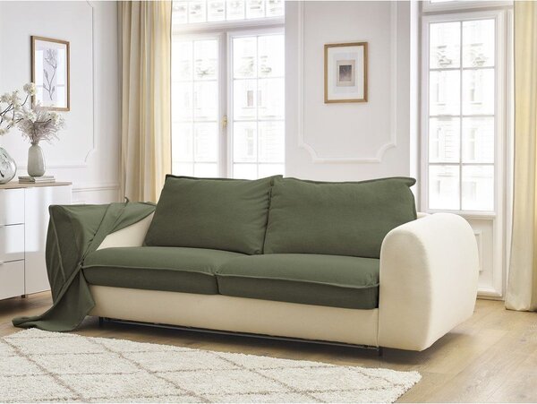 Zielona sofa do spania/rozkładana 216 cm Archimede – Bobochic Paris