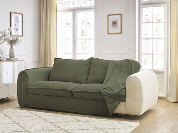 Zielona sofa do spania/rozkładana 216 cm Archimede – Bobochic Paris