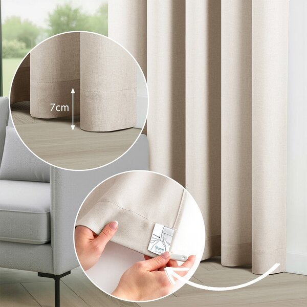 Kremowa zasłona częściowo zaciemniająca (dimout) 200x250 cm Calisto – Filumi
