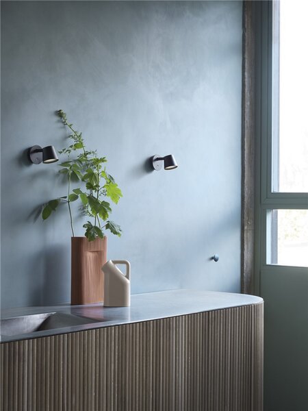 Lampa Ścienna Muuto, ściemnialny, szary, salon, aluminium