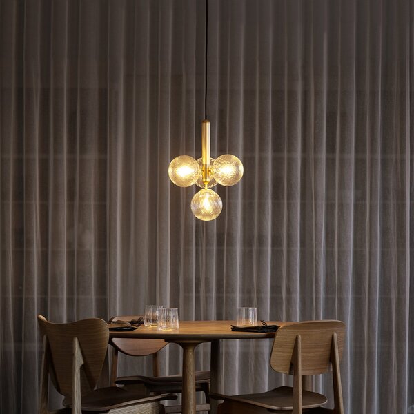 Lampa Wisząca Nuura Aps, Miira 4, ściemnialny, złoty | mosiężny, salon, szkło, design