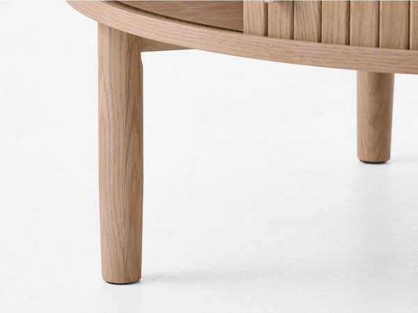 Okrągły stolik w dekorze dębu w jasnym naturalnym kolorze ø 85 cm Meta – Unique Furniture