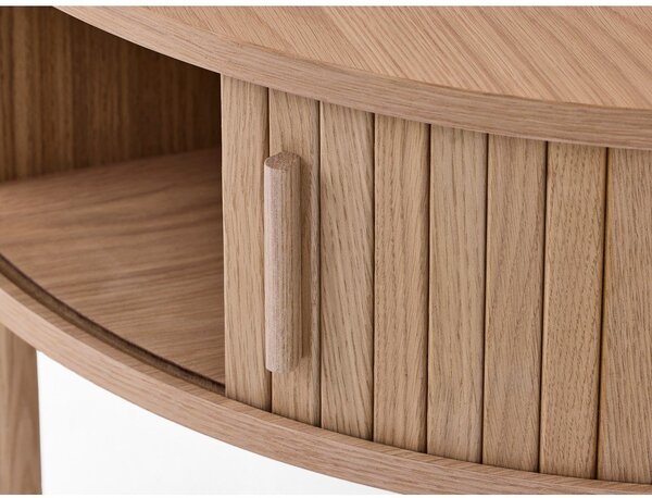 Okrągły stolik w dekorze dębu w jasnym naturalnym kolorze ø 85 cm Meta – Unique Furniture