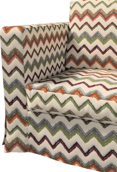 Pokrowiec na sofę Karlanda 3-osobową nierozkładaną, długi kolor wielokolorowy tkanina strukturalna, wzorzysta