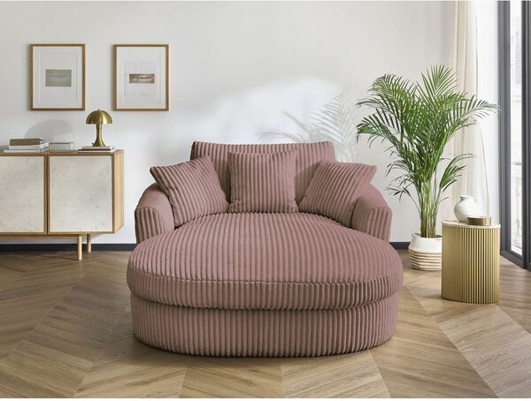 Różowy sztruksowy fotel Belem – Bobochic Paris