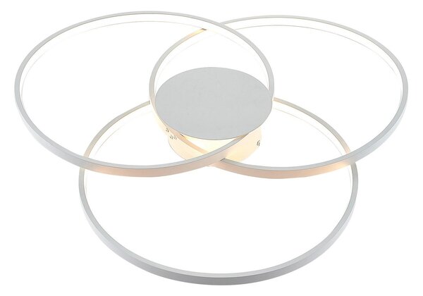 Lampa Sufitowa Lindby, Riley, ściemnialny, biały, salon, aluminium, nowoczesny