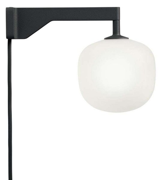 Lampa Ścienna Muuto, czarny, salon, szkło