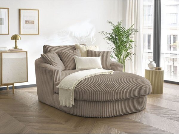 Szarobrązowy sztruksowy fotel Belem – Bobochic Paris