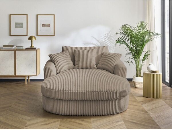 Szarobrązowy sztruksowy fotel Belem – Bobochic Paris