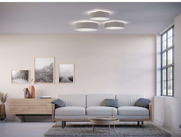Lampa Sufitowa Belid, ściemnialny, szary, salon, tkanina | tekstylia