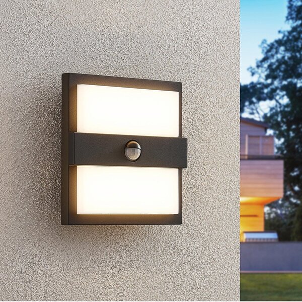 Zewnętrzna Lampa Lucande, Gylfi, czarny, taras, metal, nowoczesny