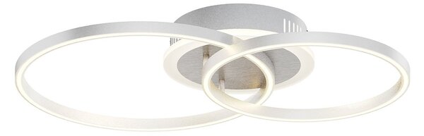 Lampa Sufitowa Lindby, Edica, ściemnialny, szary, salon, metal, nowoczesny