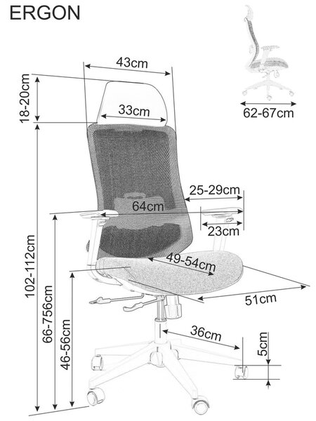 Ergonomiczny fotel biurowy Ergon, zgodny z normą BHP