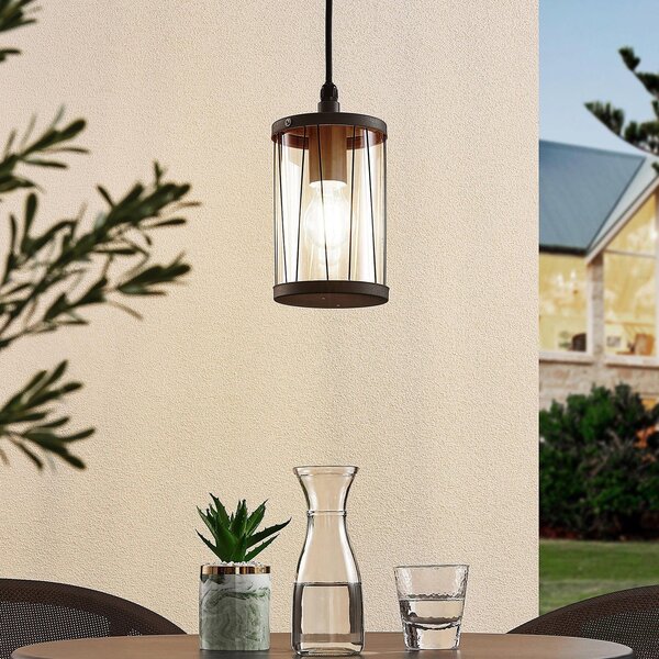 Zewnętrzna Lampa Lindby, Yonan, ściemnialny, czarny, metal, nowoczesny