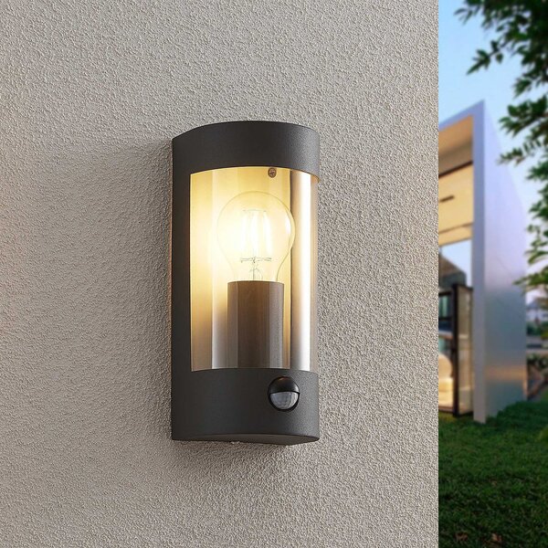 Zewnętrzna Lampa Lindby, Junias, ściemnialny, czarny, taras, metal, nowoczesny